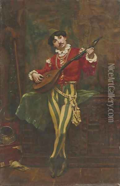 The Mandolin Player Oil Painting - William Anderson Coffin