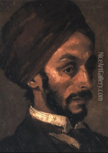 Portrait Of A Gentleman In A Turban Oil Painting - Walter Sickert