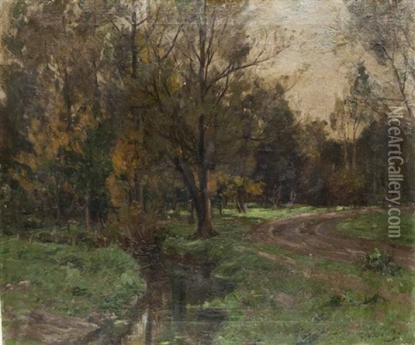 Herbstlandschaft Oil Painting - Robert Franz Curry