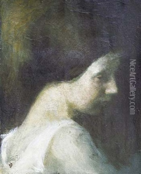 Portrait De Jeune Fille Oil Painting - Henri-Joseph Castaing