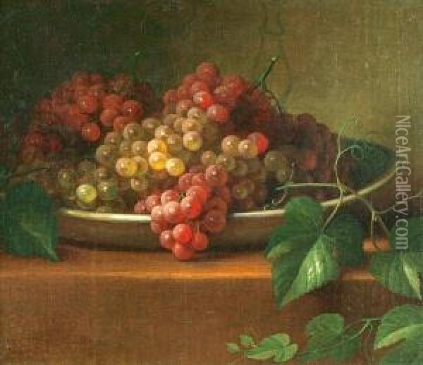 Grapes In A Porcelain Bowl Oil Painting - George Henry Hall