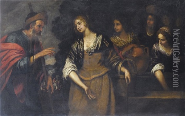 Rebecca E Eliezer Al Pozzo Oil Painting - Giovanni Andrea de Ferrari