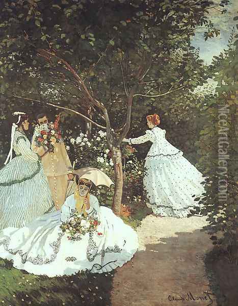 The women in the Garden Oil Painting - Claude Oscar Monet