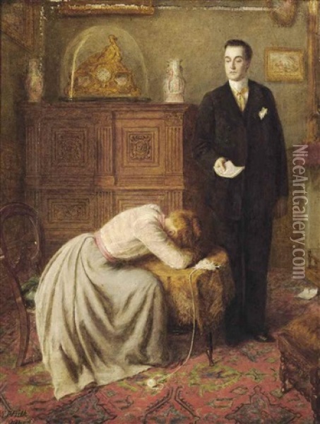 Intercepted Letter Oil Painting - William Powell Frith