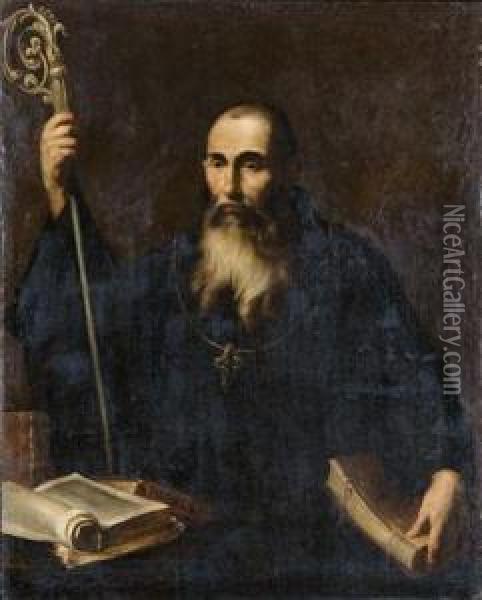 Der Heiligebenedikt / Santo Benedetto Oil Painting - Pietro Novelli Il Monrealese