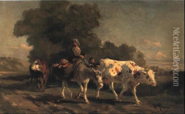 On The Cow Path Oil Painting - Rosa Bonheur