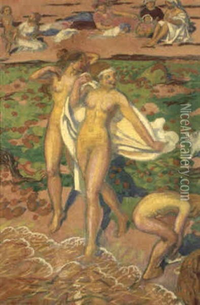 Baigneuses De Trebeurden Oil Painting - Maurice Denis