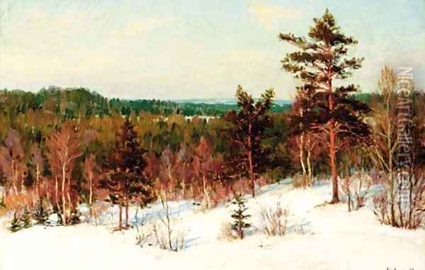 Winter - View over the Forest Oil Painting - Ivan Fedorovich Choultse
