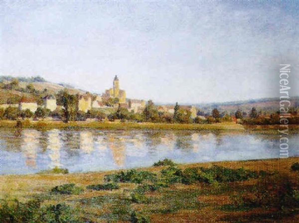 Vetheuil, Vue De Lavacourt Oil Painting - Abel Louis Alphonse Lauvray