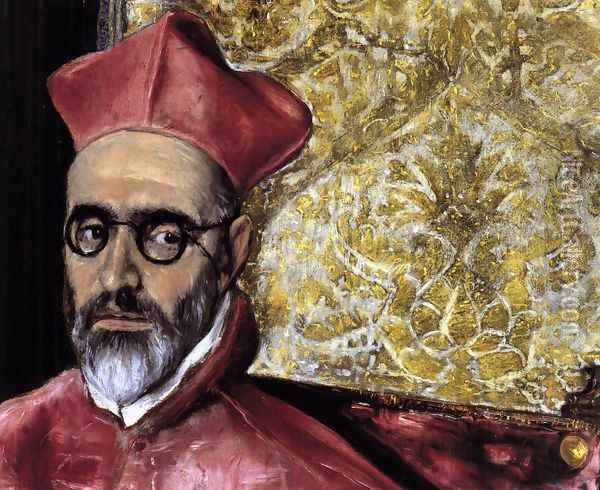 Portrait of a Cardinal (detail) c. 1600 Oil Painting - El Greco (Domenikos Theotokopoulos)