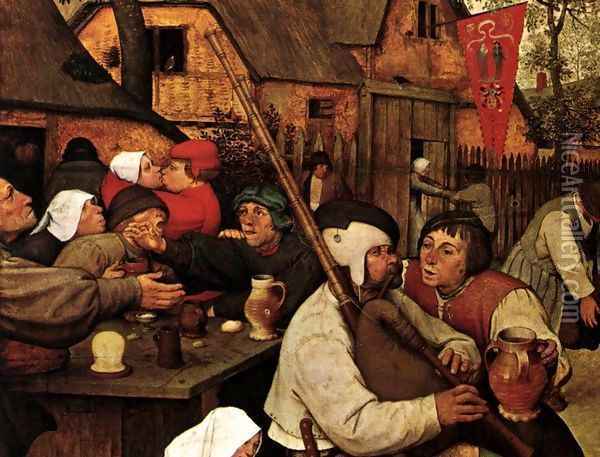 The Peasant Dance (detail) 1567 2 Oil Painting - Jan The Elder Brueghel