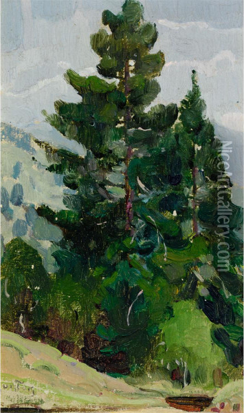 Forest Landscape Oil Painting - W. Herbert Dunton