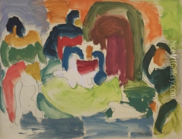 Figure Composition Oil Painting - Agnes Weinrich