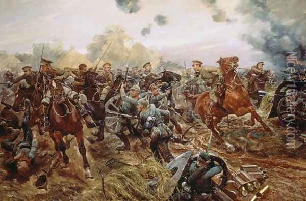 The First VC of the European War, 1914 Oil Painting - Richard Caton Woodville