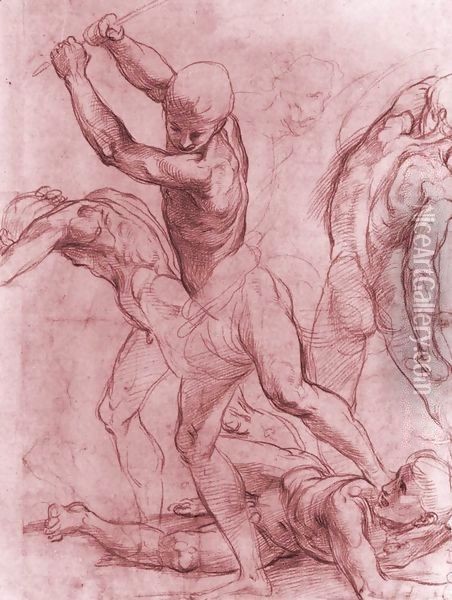 Fighting Men Oil Painting - Raphael