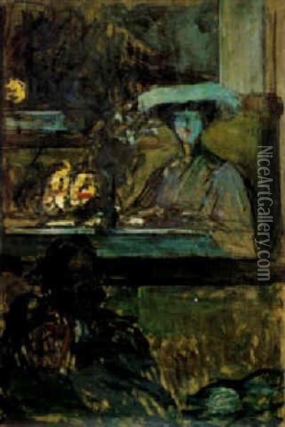 Elegante Dans Une Loge Oil Painting - Georges Desvallieres