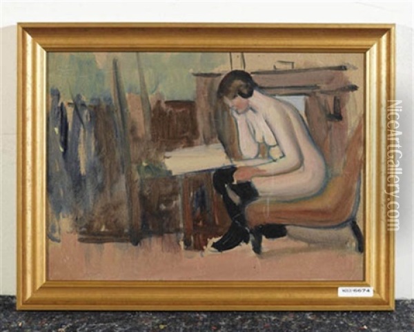 Lesender Weiblicher Akt Oil Painting - Fernand Piet