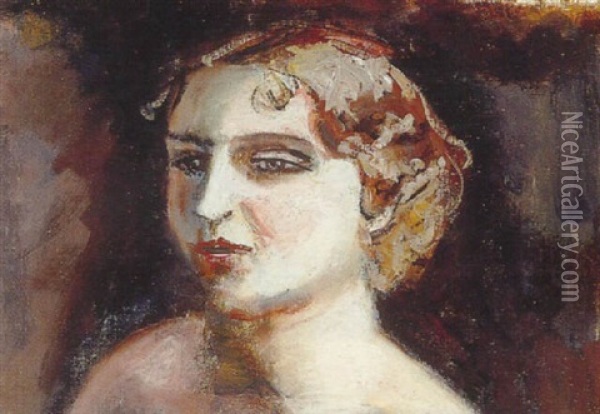 Head Of A Woman Oil Painting - Walt Kuhn