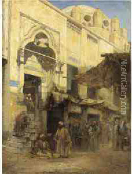 L'ingresso Alla Moschea Oil Painting - Cesare Biseo