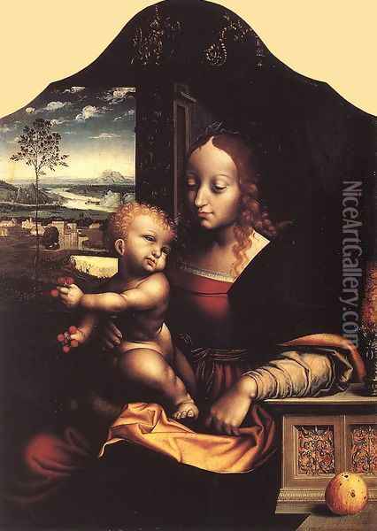 Virgin and Child c. 1535 Oil Painting - Joos Van Cleve