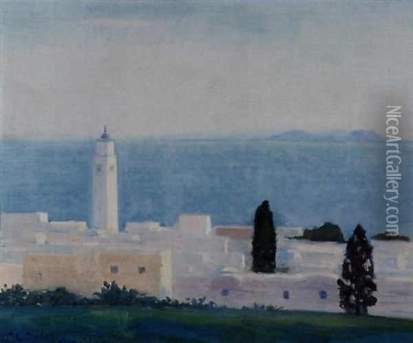 Le Gofe De Carthage - Sidi Bou Said Oil Painting - Paul Emile Dubois