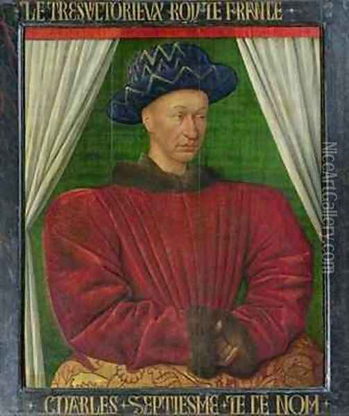 Portrait of Charles VII Oil Painting - Jean Fouquet