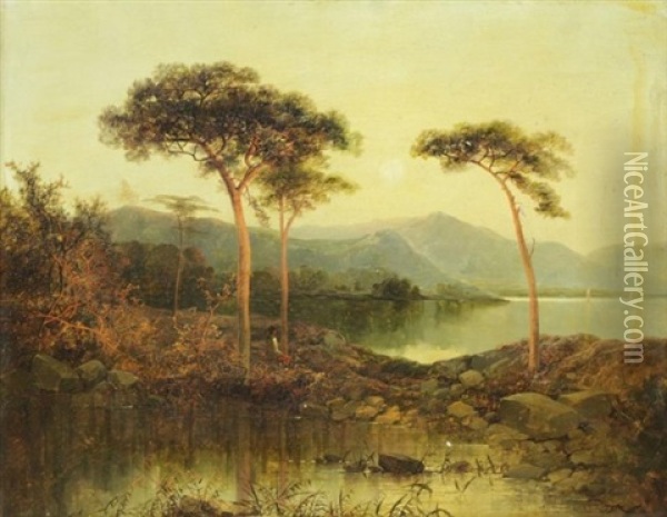 View Of Loch Oil Painting - James Burrell Smith
