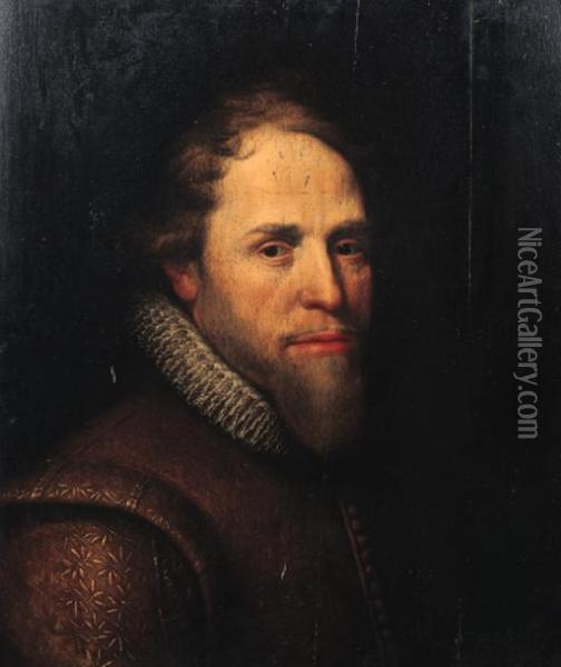 Portrait Of Maurice Of Nassau, Prince Of Orange Oil Painting - Michiel Jansz. Van Miereveldt