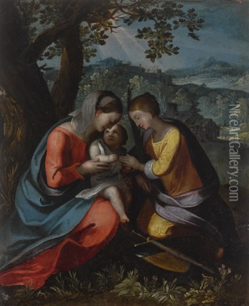 The Mystic Marriage Of Saint Catherine Of Alexandria Oil Painting -  Correggio