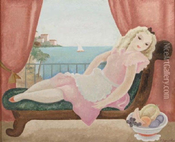 Rustend Meisje Oil Painting - Freddie Langeler