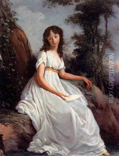 Girl with Letter 1797 2 Oil Painting - Teodoro Mattieni
