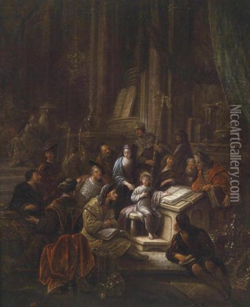 The Twelve-year-old Christ In The Temple Oil Painting - Jacob Willemsz de Wet the Elder