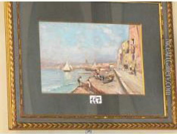La Marinella Napoli Oil Painting - Fulvio Tessitore