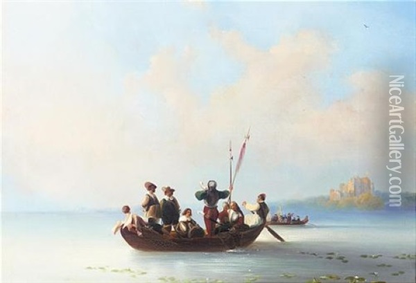 Crossing The Lake Oil Painting - Olga Nikolajewna von Wuerttemberg
