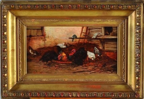 Scene De Basse-cour Oil Painting - Philibert-Leon Couturier