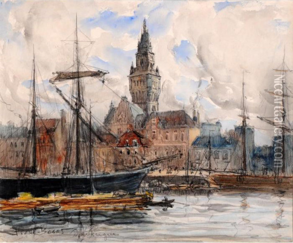 Vue Du Port De Dunkerque Oil Painting - Frank Myers Boggs