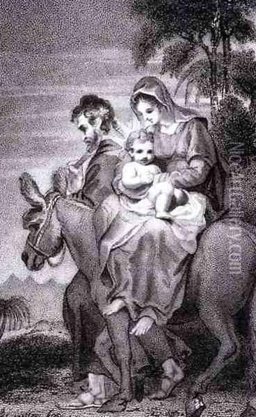 The Flight into Egypt from The History and Life of Our Blessed Lord and Saviour Jesus Christ Oil Painting - William Hopwood