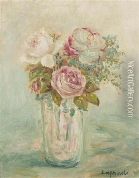 Bouquet De Roses Oil Painting - Pierre Laprade