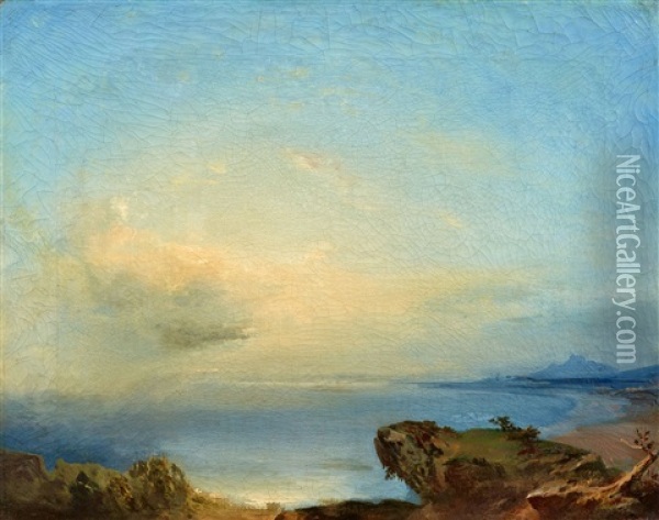 Morning Sun Over The Sea Oil Painting - Carl Rottmann