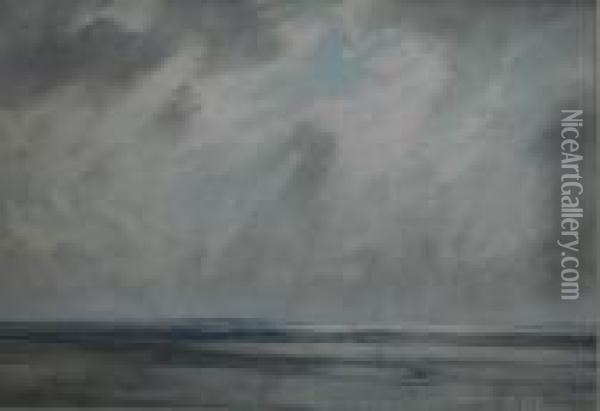 Rws The Silver Sea Signed Oil Painting - Arthur Reginald Smith