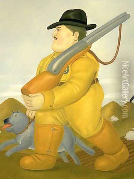 The Hunter Oil Painting - Fernando Botero