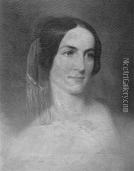 Portrait Of Mrs. Mcilvane Of Philadelphia Oil Painting - James Reid Lambdin