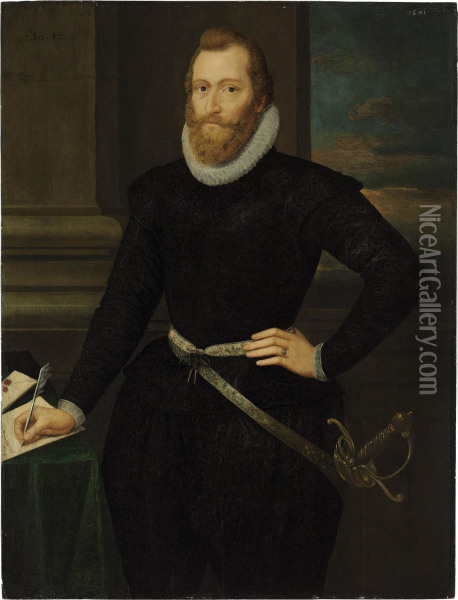 Portrait Of A Gentleman Oil Painting - Marcus Ii Gerards