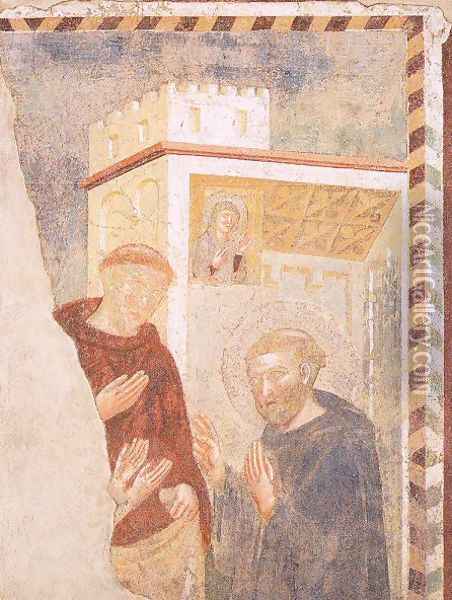 Scenes from the Life of St. Benedict- St. Benedict Raises the Monk Killed by a Collapsing Wall Oil Painting - Lello Orvieto