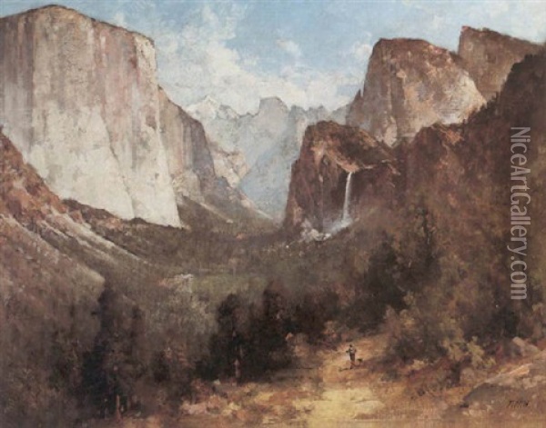 A View Of The Yosemite Valley Oil Painting - Thomas Hill