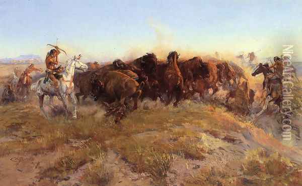 The Surround Oil Painting - Charles Marion Russell