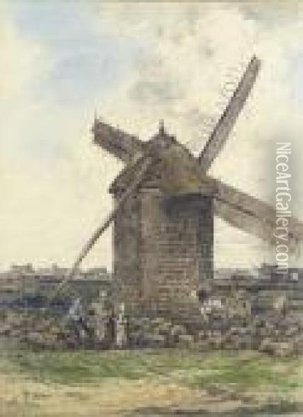 By The Windmill Oil Painting - Alexis Vollon