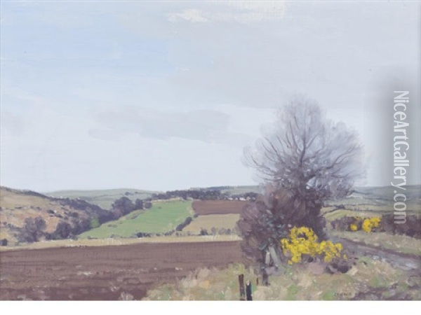 Pasture, Ayrshire Oil Painting - George Houston