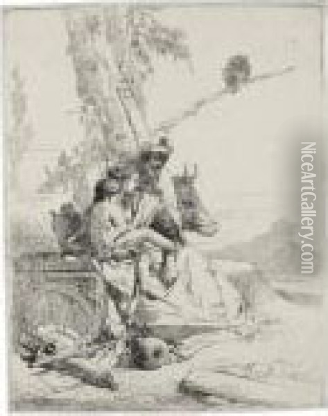 La Famiglia Del Contadino Orientale Oil Painting - Giovanni Battista Tiepolo