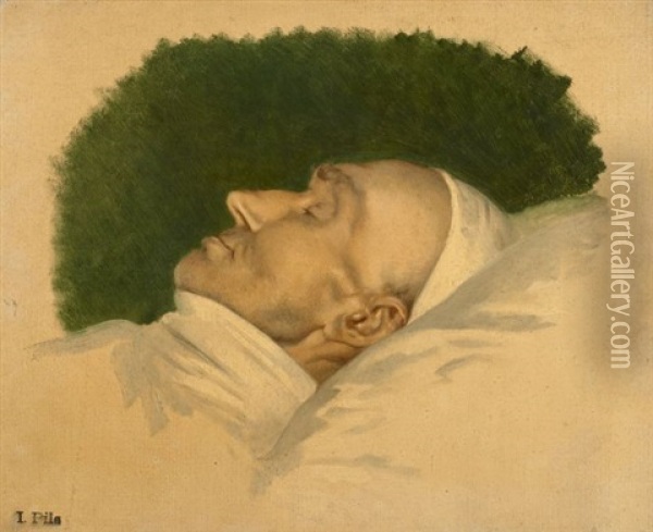 Portrait Du Marechal Oudinot Sur Son Lit De Mort Oil Painting - Isidore Alexandre Augustin Pils